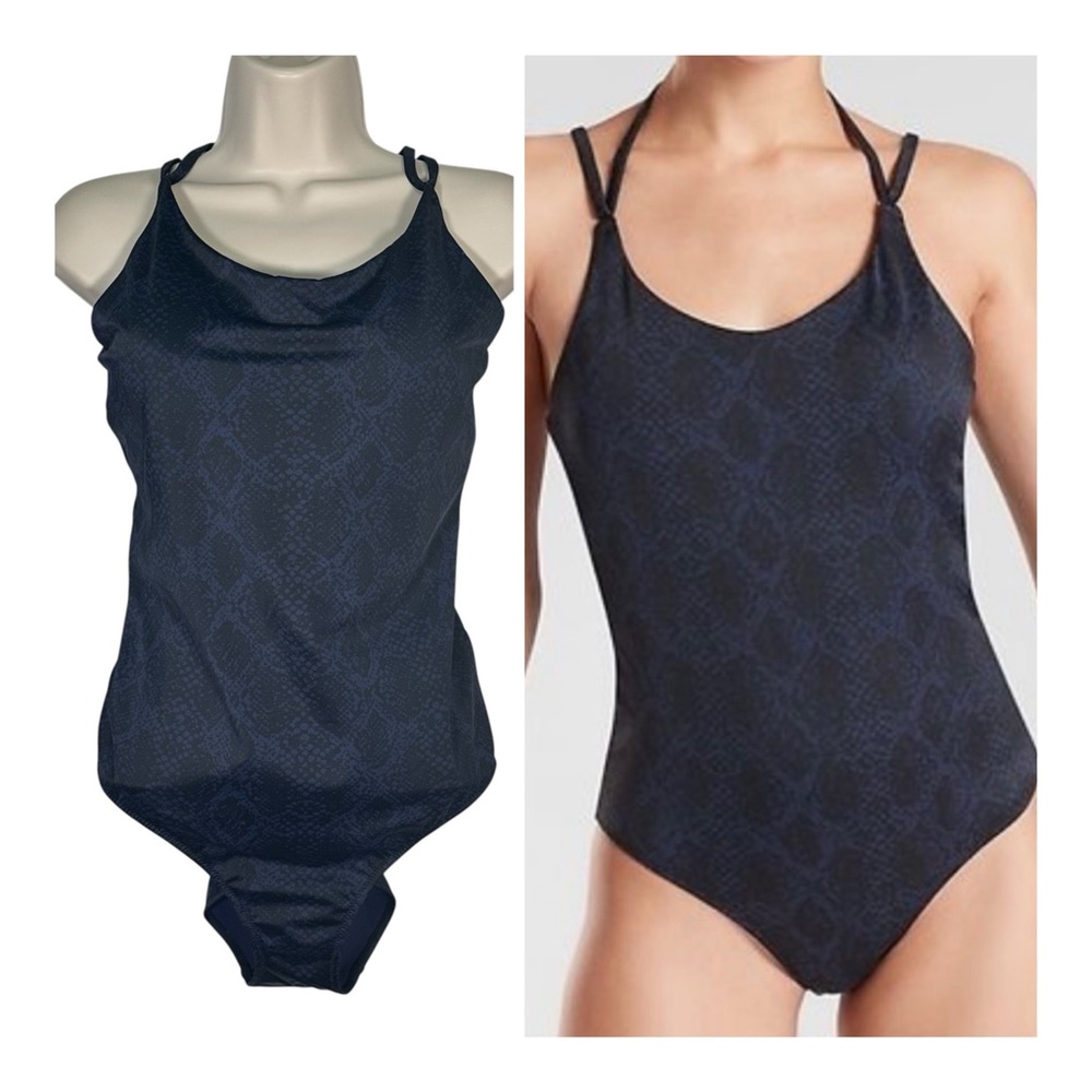 Athleta Snake Print Keyhole One-Piece Swimsuit
